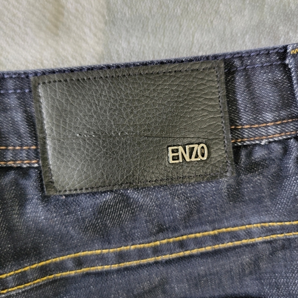 ENZO Denim Mens Premium Denim Jeans Cropped Streetwear Medium Wash Size 36 X 24 - Picture 6 of 14